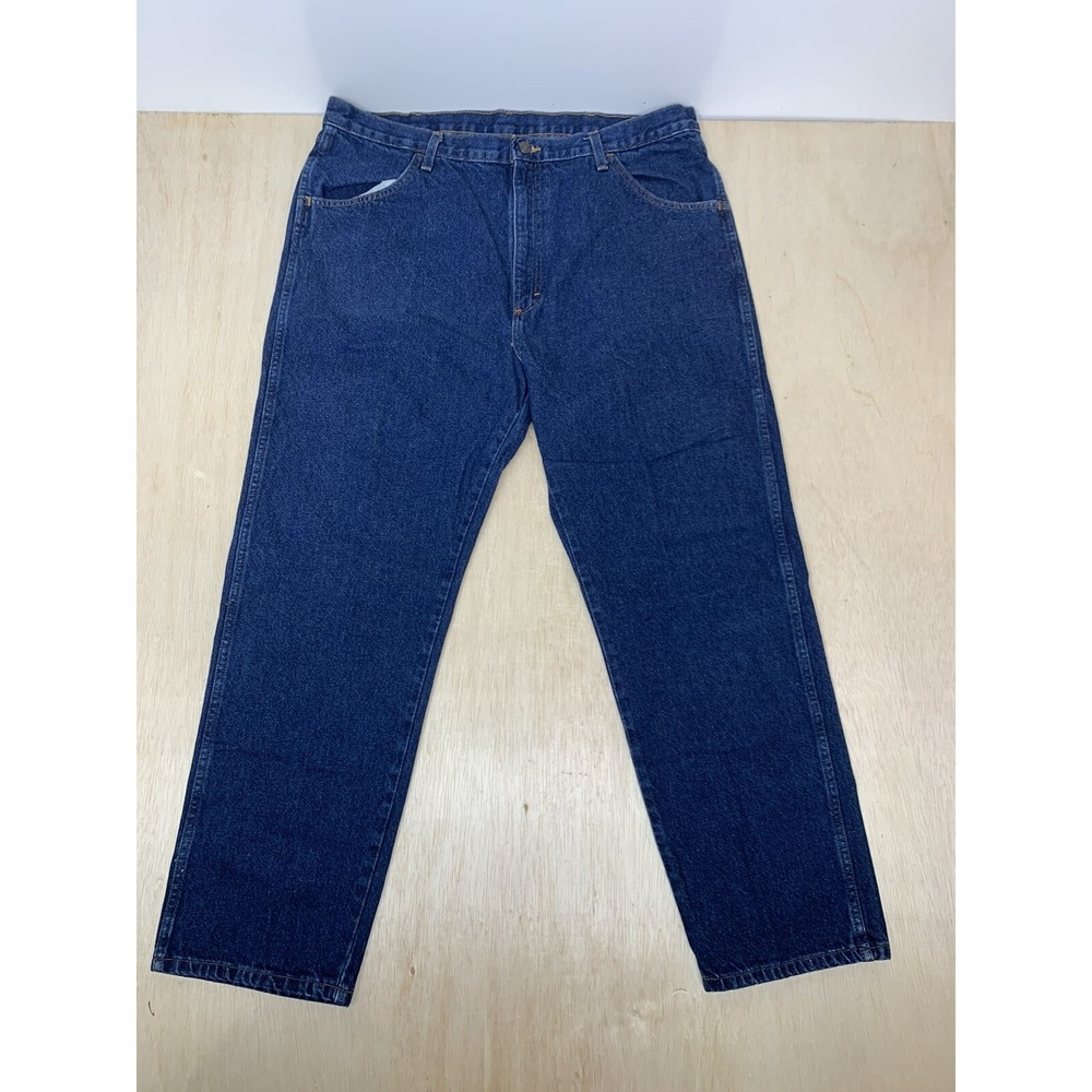 Rustler Men Jeans Size‎ 40x30) Blue Jeans Straight High Rise Dark Wash Denim